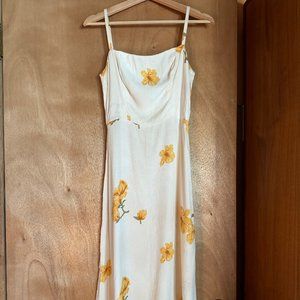 Reformation Yellow Floral Dress